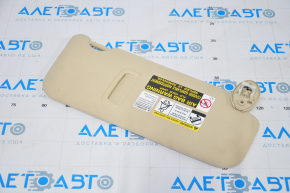 Left visor Lexus RX350 RX450h 10-15 beige, without hook, crack in fastening