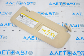 Right visor for Lexus RX350 RX450h 10-15 beige, without hook