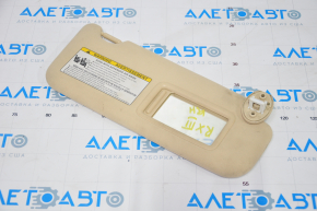 Right visor Lexus RX350 RX450h 10-15 beige, without hook, for dry cleaning, crack in fastening
