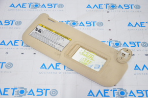 Right visor Lexus RX350 RX450h 10-15 beige, without hook, for dry cleaning, crack in fastening