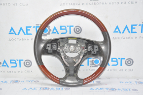 Bare steering wheel Lexus ES350 07-09 gray leather, dark wood, scratches, bumps, burnt wood