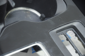 Center console trim with cup holder Ford Edge 19 - black, for parking sensors, scratches, chrome peeling