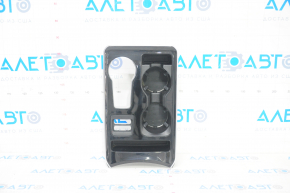 Center console trim with cup holder Ford Edge 19 - black, for parking sensors, scratches, chrome peeling