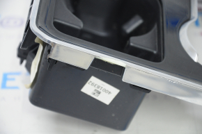 Center console trim with cup holder Ford Edge 19 - black, for parking sensors, scratches, chrome peeling