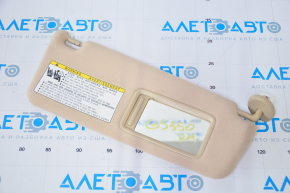 Right sun visor for Lexus GS350 GS450h 07-09, beige, without hook