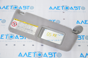 Right visor Lexus GS300 GS430 06-07 gray, without hook, dry-cleanable