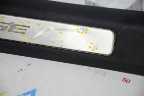 Front left door sill trim Ford Edge 15 - black with backlight, broken mount, scratches, nicks on chrome