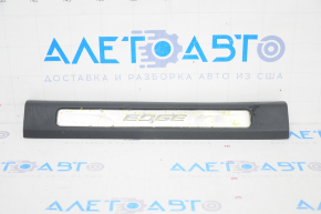 Front left door sill trim Ford Edge 15 - black with backlight, broken mount, scratches, nicks on chrome