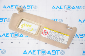 Left visor Lexus GS300 GS430 06-07 beige, without hook, dry-cleanable