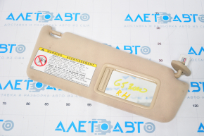 Right visor Lexus GS300 GS430 06-07 beige, without hook, for dry cleaning, broken chip