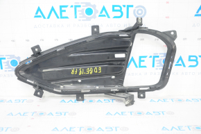 Front bumper grille right Ford Edge 19- under fog lights with chrome molding, sand