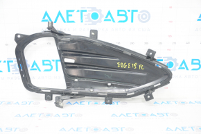 Front bumper grille left Ford Edge 19- under fog lights with chrome molding, sand