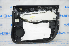 Door trim card front left Ford Edge 19-23 black Titanium, insert and armrest black leather, white stitching, for Bang & Olufsen music, scratches