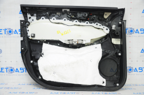 Door trim card front right Ford Edge 19-23 black Titanium, insert and armrest black leather, white stitching, for Bang & Olufsen music, scratches