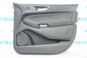 Door trim card front right Ford Edge 19-23 black Titanium, insert and armrest black leather, white stitching, for Bang & Olufsen music, scratches
