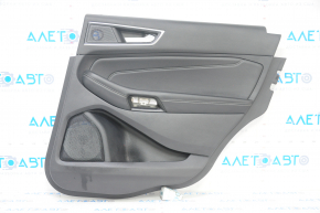 Door trim card rear right Ford Edge 19-23 black Titanium, insert and armrest black leather, white stitching