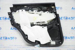 Door trim card rear right Ford Edge 19-23 black Titanium, insert and armrest black leather, white stitching