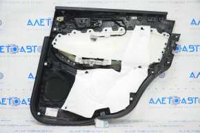 Door trim card rear left Ford Edge 19-23 black Titanium, insert and armrest black leather, white stitching, scratches