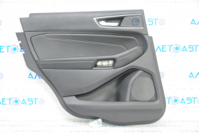 Door trim card rear left Ford Edge 19-23 black Titanium, insert and armrest black leather, white stitching, scratches
