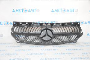 Grille radiator grill assembly Mercedes CLA 14-16 mesh, with emblem, sand on chrome