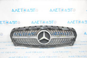 Grille radiator grill assembly Mercedes CLA 14-16 mesh, with emblem, sand on chrome