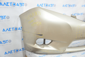 Front bumper bare Toyota Sienna 11-17 gold, broken, fastened, pressed, crack, scratches