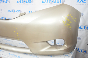 Front bumper bare Toyota Sienna 11-17 gold, broken, fastened, pressed, crack, scratches