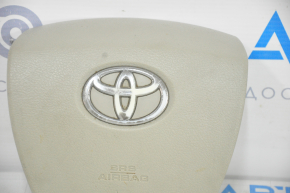 Airbag in steering wheel driver Toyota Sienna 11-16 beige, peeling chrome