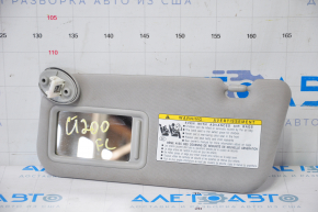 Left visor for Lexus CT200h 11-13, gray, without hook