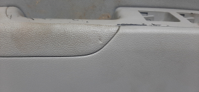 Door trim card front left Hyundai Elantra AD 17-18 gray cloth with gray plastic insert, leather armrest, molding gray gloss, bump on leather, lining defect, for cleaning