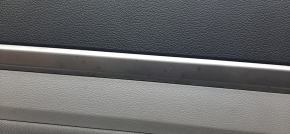 Door trim card front left Hyundai Elantra AD 17-18 gray cloth with gray plastic insert, leather armrest, molding gray gloss, bump on leather, lining defect, for cleaning