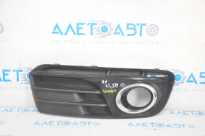 Lower grille of the front bumper right Audi Q5 8R 13-17 rest, matt + gloss chrome, under fog lights, type 2, sand, broken fastener