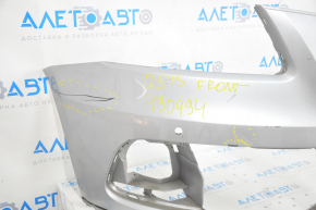 Bare front bumper Audi Q5 8R 13-17 rest, silver, for parking sensors, scratches, pressed, broken fastener