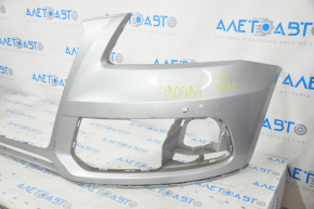 Bare front bumper Audi Q5 8R 13-17 rest, silver, for parking sensors, scratches, pressed, broken fastener