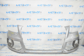 Bare front bumper Audi Q5 8R 13-17 rest, silver, for parking sensors, scratches, pressed, broken fastener