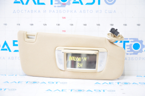 Right visor Toyota Avalon 13-18 beige, without hook, torn