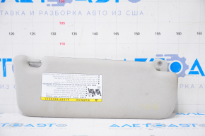 Left visor Toyota Prius V 12-17 gray, without hook, for dry cleaning, broken plug