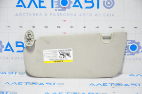 Right visor Jeep Patriot 11-17 gray, without hook, dry cleanable