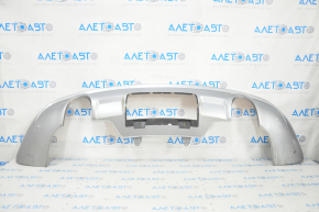 Rear bumper lip for 2 pipes Audi Q5 8R 13-17 for parking sensors and towbar, silver, pressed, scratches
