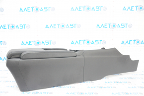 Console center armrest and cup holders Honda Insight 19-22 black, armrest leather, scratches