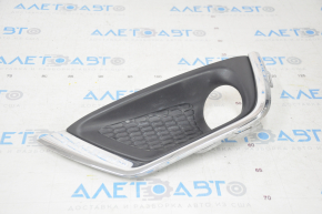 Left bumper grille Jeep Compass 17-21 with molding chrome, under fog lights, sand