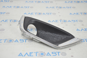 Right bumper grille Jeep Compass 17-21 with molding chrome, under fog lights, sand
