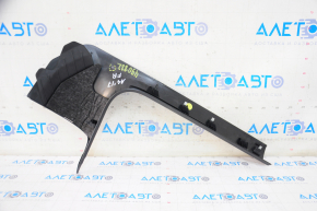 Door sill trim, inner, front, right, Audi A4 B9 17 - black, scratches, broken mount