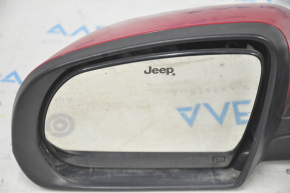 Side mirror left Jeep Compass 17- 3+4 pins, turn signal, heated, red with chrome, scale on mirror element