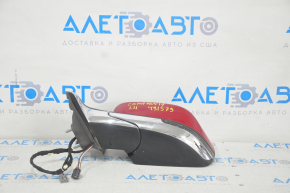 Side mirror left Jeep Compass 17- 3+4 pins, turn signal, heated, red with chrome, scale on mirror element