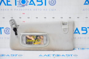 Left visor Jeep Compass 17-21 gray, dry-cleanable, without hook, with backlight