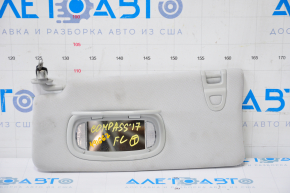 Left visor Jeep Compass 17-21 with backlight, gray, without hook, for dry cleaning, broken chip