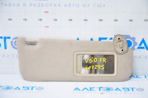 Right visor Toyota Camry v50 12-14 usa beige, fabric peeled off, no hook