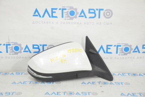 Side mirror right Toyota Highlander 14-19 12 pins, turn signal, heating, backlight, BSM, white