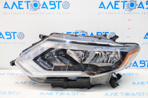 Headlight front left Nissan Rogue 17- bare halogen